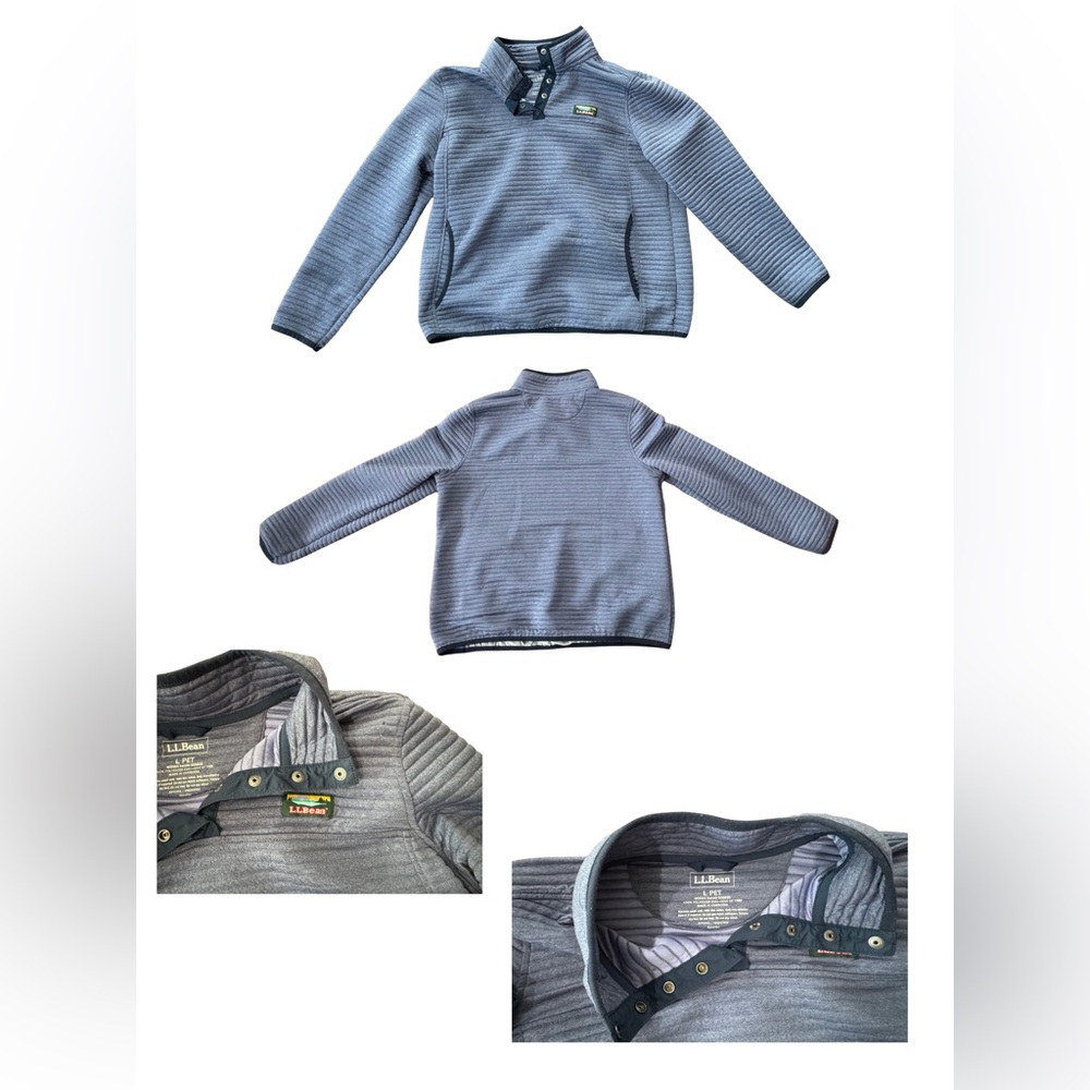 L.L. Bean Gray Ribbed Pullover
